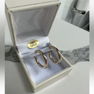 14k Solid Yellow Gold Hoop Women’s Earrings